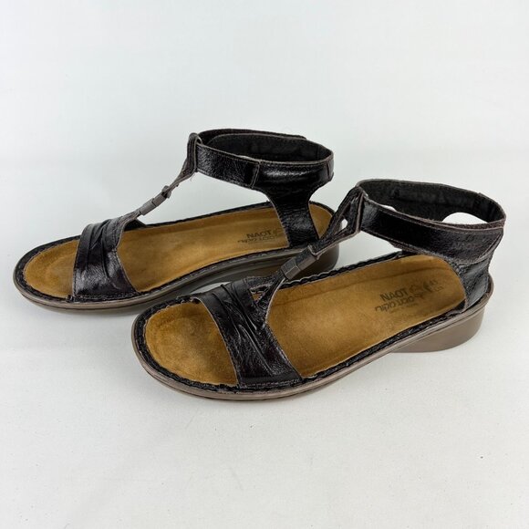 Naot Womens Cymbal Gladiator Sandal Brown Leather Strappy Comfort size 10 - Picture 3 of 14
